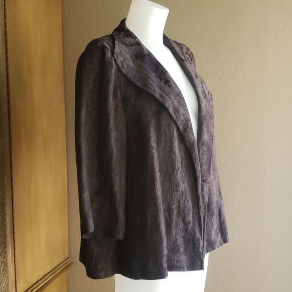 Eileen Fisher Silk Open Front Quarter Length Blazer Size Small - Picture 3 of 8